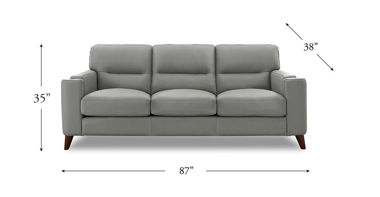Elm Leather Sofa Collection, Silver Gray